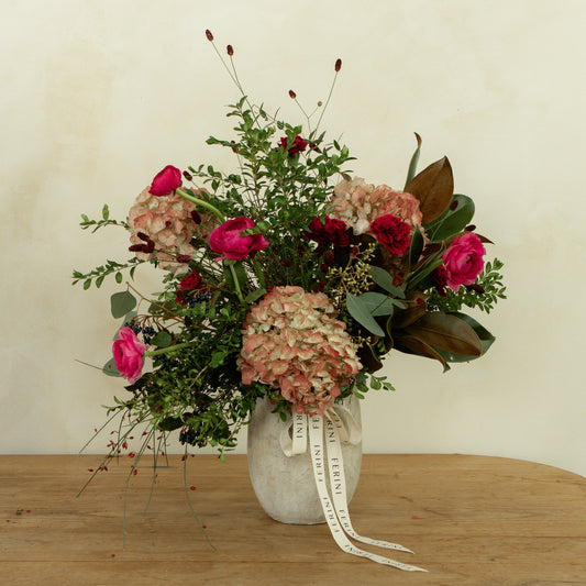 Jarrón cerámico con flor natural Kraft