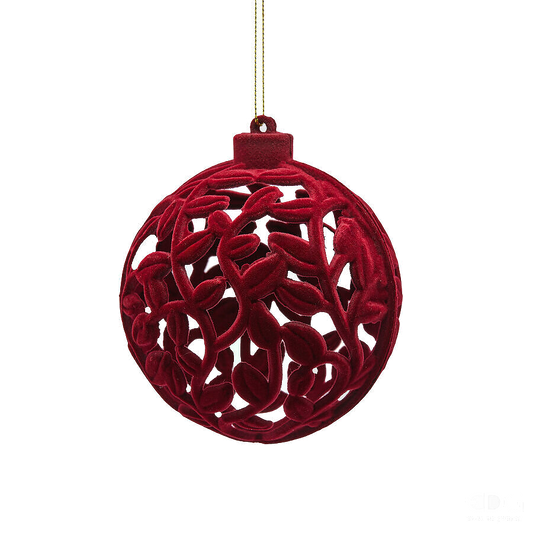 Bola para árbol velvet roja