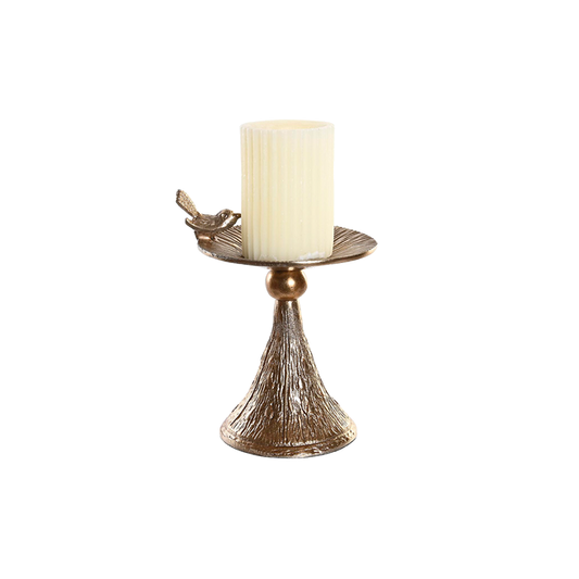 Candelabro metal pájaro