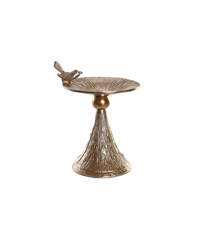 Candelabro metal pájaro